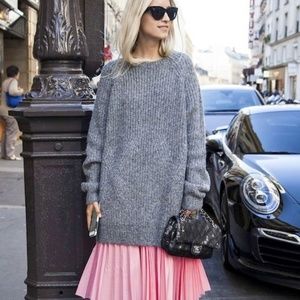 H&M gray turtle neck long sweater knit mini dress
